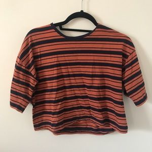 cropped forever 21 striped shirt